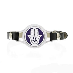 Hollow Knob Essential Oil Diffuser Bracelet with Leather Band