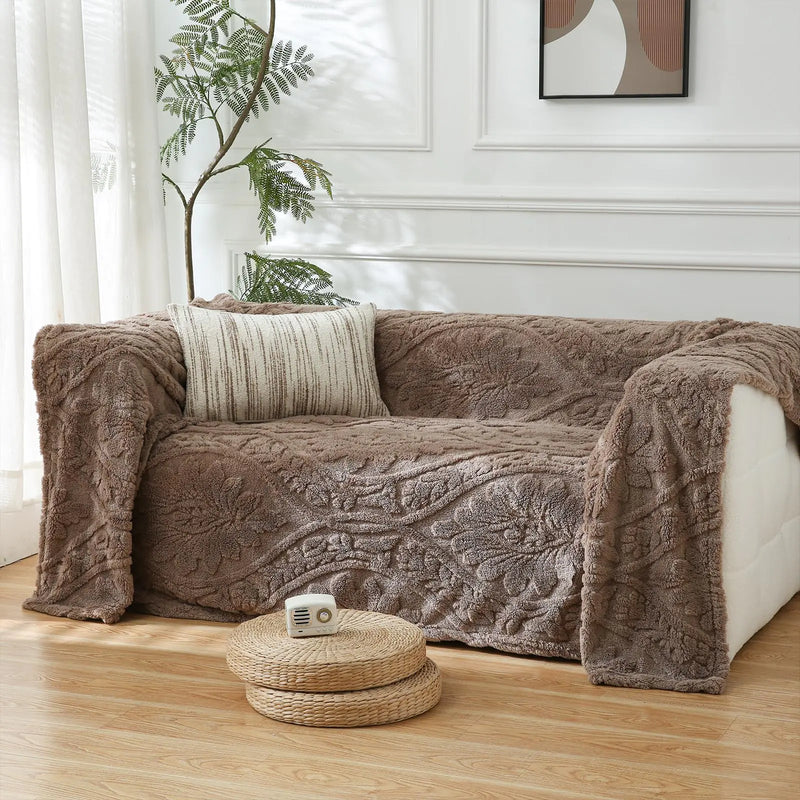 PU MEI Brown Fleece Throw Blanket for Couch Sofa Bed - Super Soft Twin Blankets for Men Women Cute Cozy Blanket for Girls 60x80 Inches