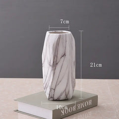 Geometric Stone Pattern Ceramic Flower Vase Decor