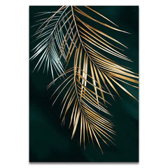 HD Modern Abstract Plant Gold Leaf Canvas Wall Art