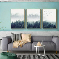 Nordic Forest Wall Art Set of 3 Canvas Prints 12x16in