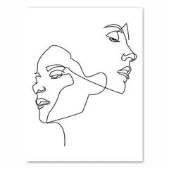 Nordic Minimalist Line Art Nude Woman Canvas Prints