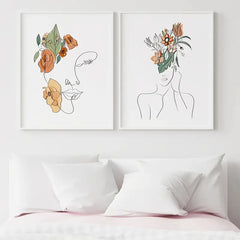 Frameless Modern Abstract Girl Canvas Art (3pcs Set)