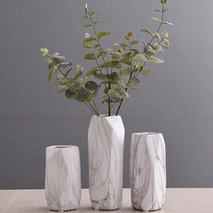 Geometric Stone Pattern Ceramic Flower Vase Decor