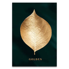 HD Modern Abstract Plant Gold Leaf Canvas Wall Art