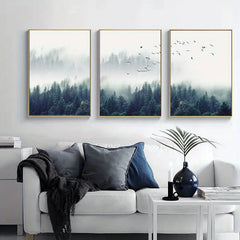 Nordic Forest Wall Art Set of 3 Canvas Prints 12x16in