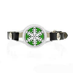Hollow Knob Essential Oil Diffuser Bracelet with Leather Band