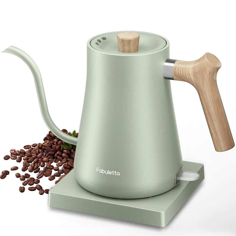 Fabuletta Gooseneck Electric Water Kettle 3 Minutes Quick Heating 1200W Pour Over Kettle for Coffee & Tea Precise Water Flow Control Hot Water Boiler 100% Stainless Steel Kettle Water Boiler1L