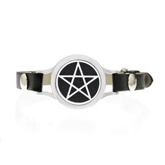 Hollow Knob Essential Oil Diffuser Bracelet with Leather Band