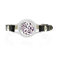 Hollow Knob Essential Oil Diffuser Bracelet with Leather Band