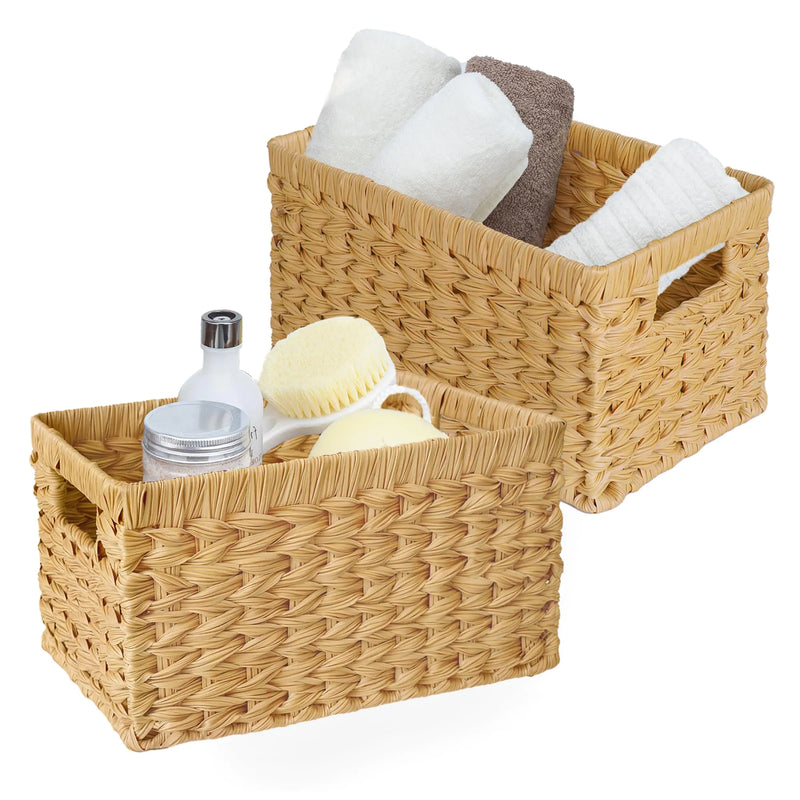 GRANNY SAYS Wicker Storage Baskets - Set of 2 with Handles