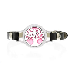 Hollow Knob Essential Oil Diffuser Bracelet with Leather Band