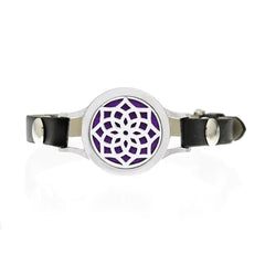 Hollow Knob Essential Oil Diffuser Bracelet with Leather Band