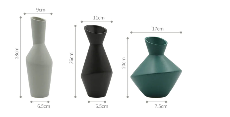 Modern Minimalist Ceramic Geometric Flower Vase